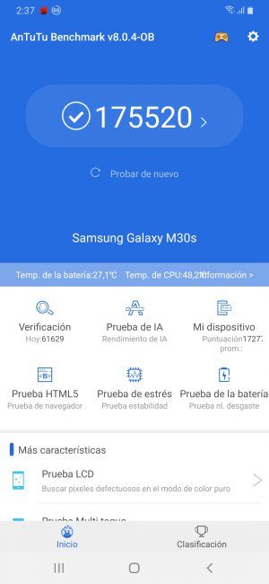 Resultado AnTuTu Samsung Galaxy M30s