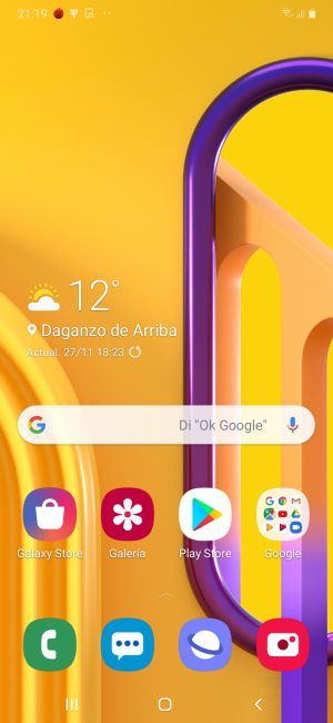 Escritorio del Samsung Galaxy M30s