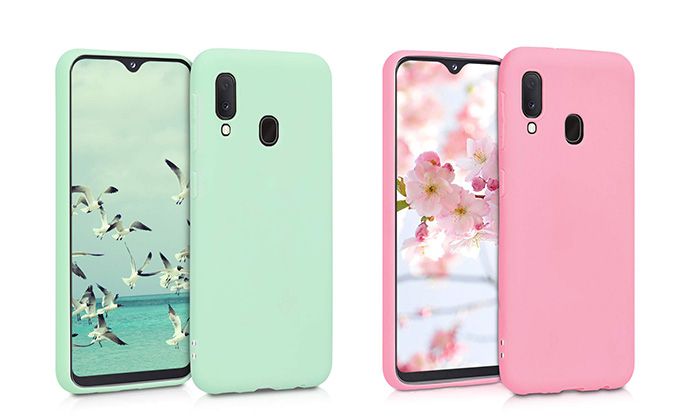 fundas de silicona colores galaxy a20e