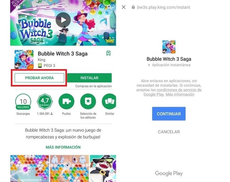 google play probar app