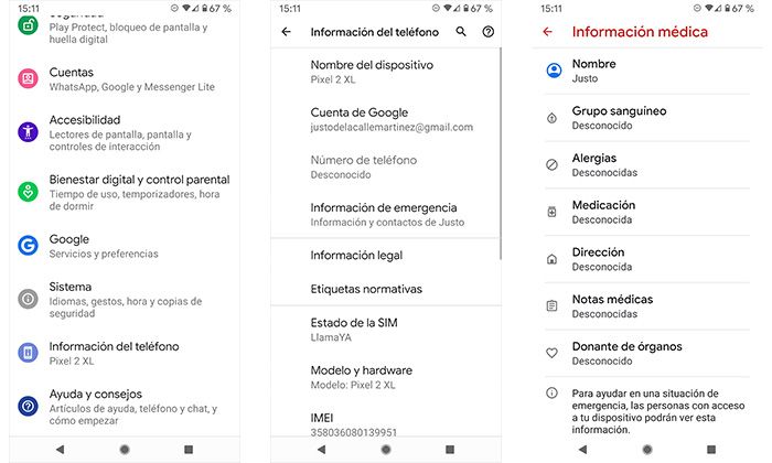 Añadir información de emergencia