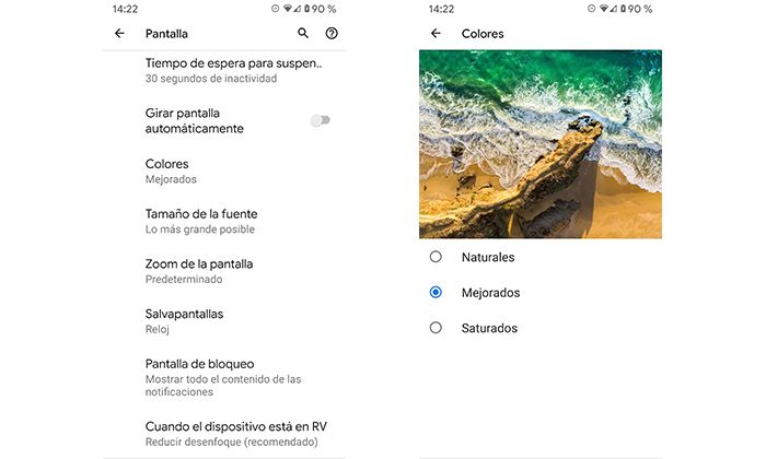 Colores pantalla Moto G6