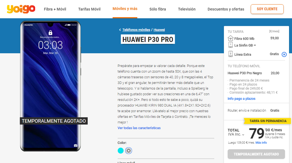 Huawei P30 Pro Yoigo