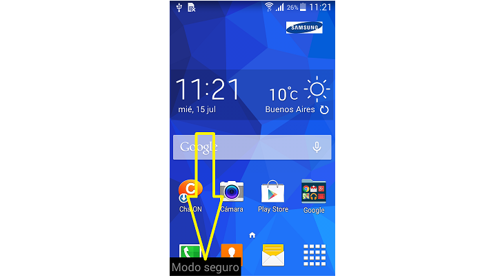 Modo Seguro Samsung