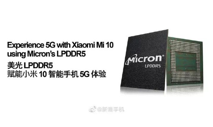 RAM LPDDR5 Xiaomi Mi 10