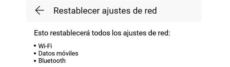 Reestablecer conexiones huawei p30 lite