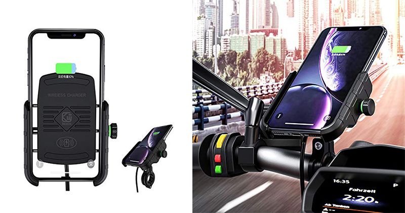 Soporte movil moto con cargador inalámbrico