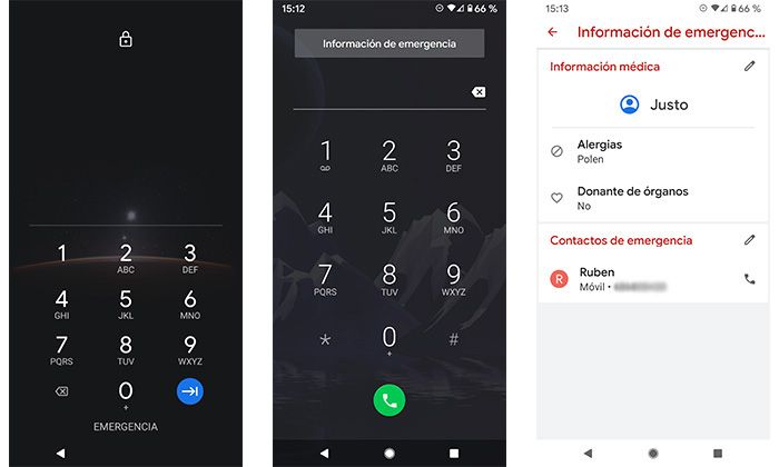 Ver información de emergencia móviles
