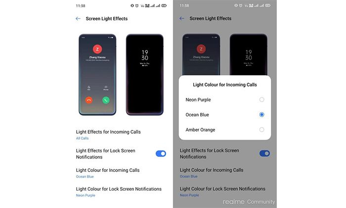 realme ajustes notificaciones pantalla