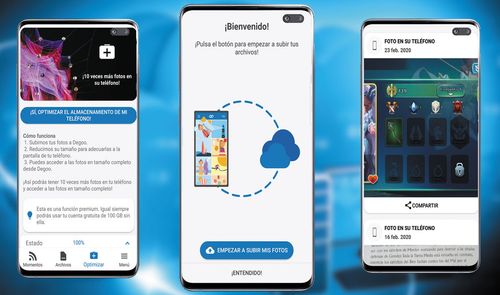 Imágenes aplicación Degoo