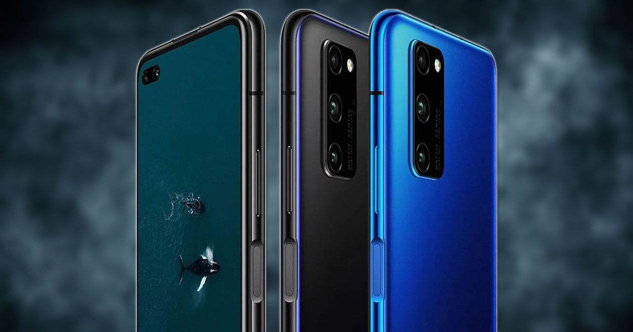 Honor V30 Pro con fondo oscuro