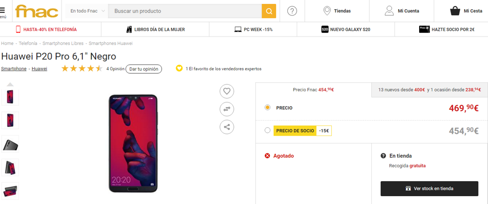 Huawei P20 Pro en Fnac