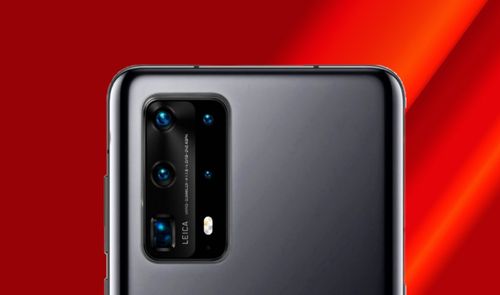 Huawei P40 Pro y fondo rojo