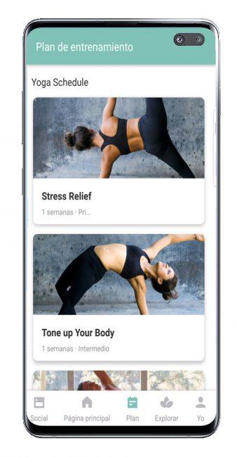 Inicio de la aplicación Keep Yoga