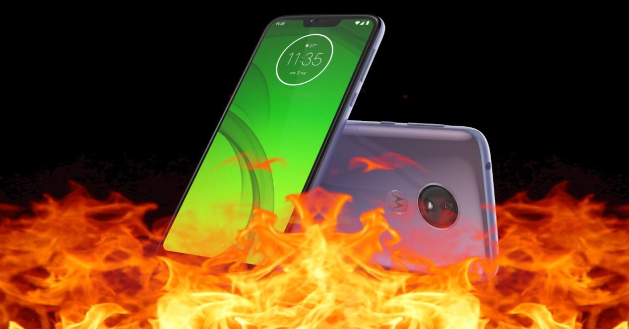 Moto G7 Power en llamas