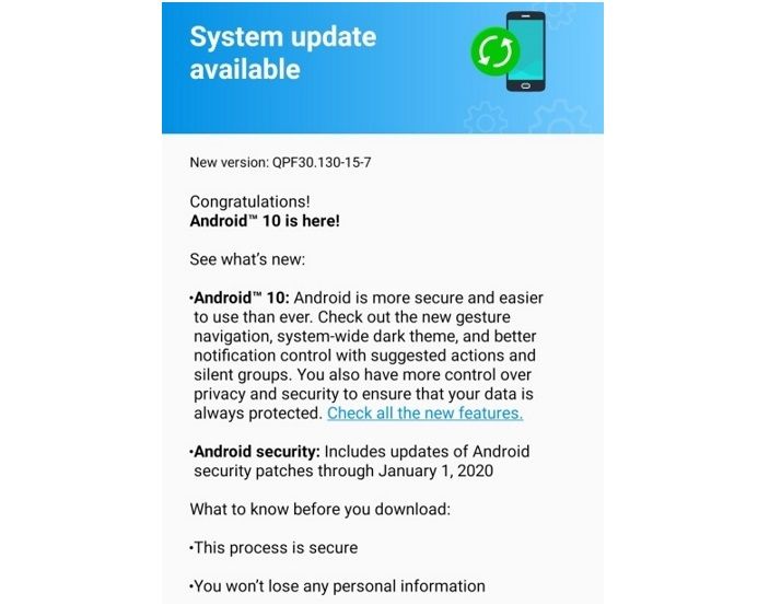 Moto Z4 Android 10