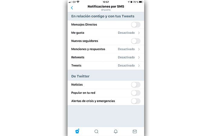 Alertas Twitter iOs