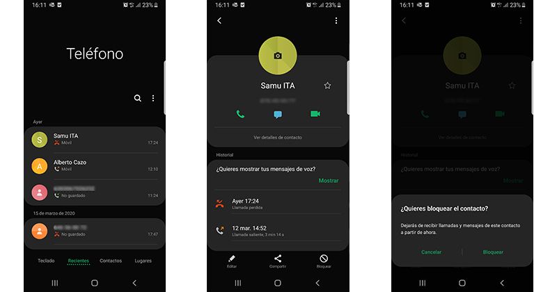 bloquear números teléfono samsung