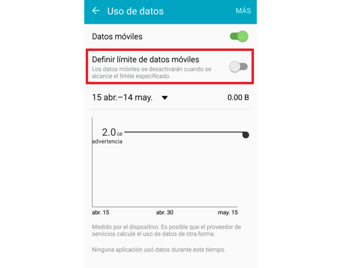 definir limite de datos