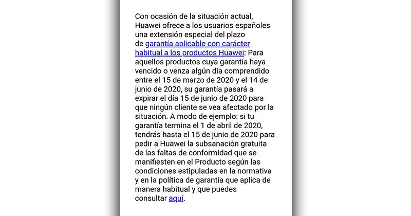 garantia moviles huawei