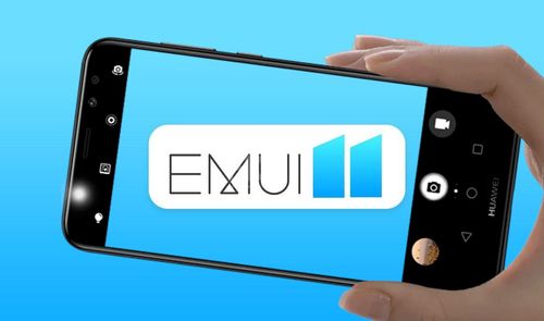movil huawei y logo de emui 11