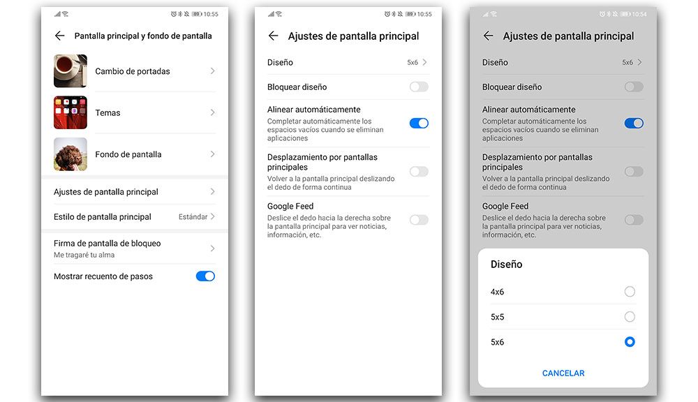 iconos pantalla Huawei