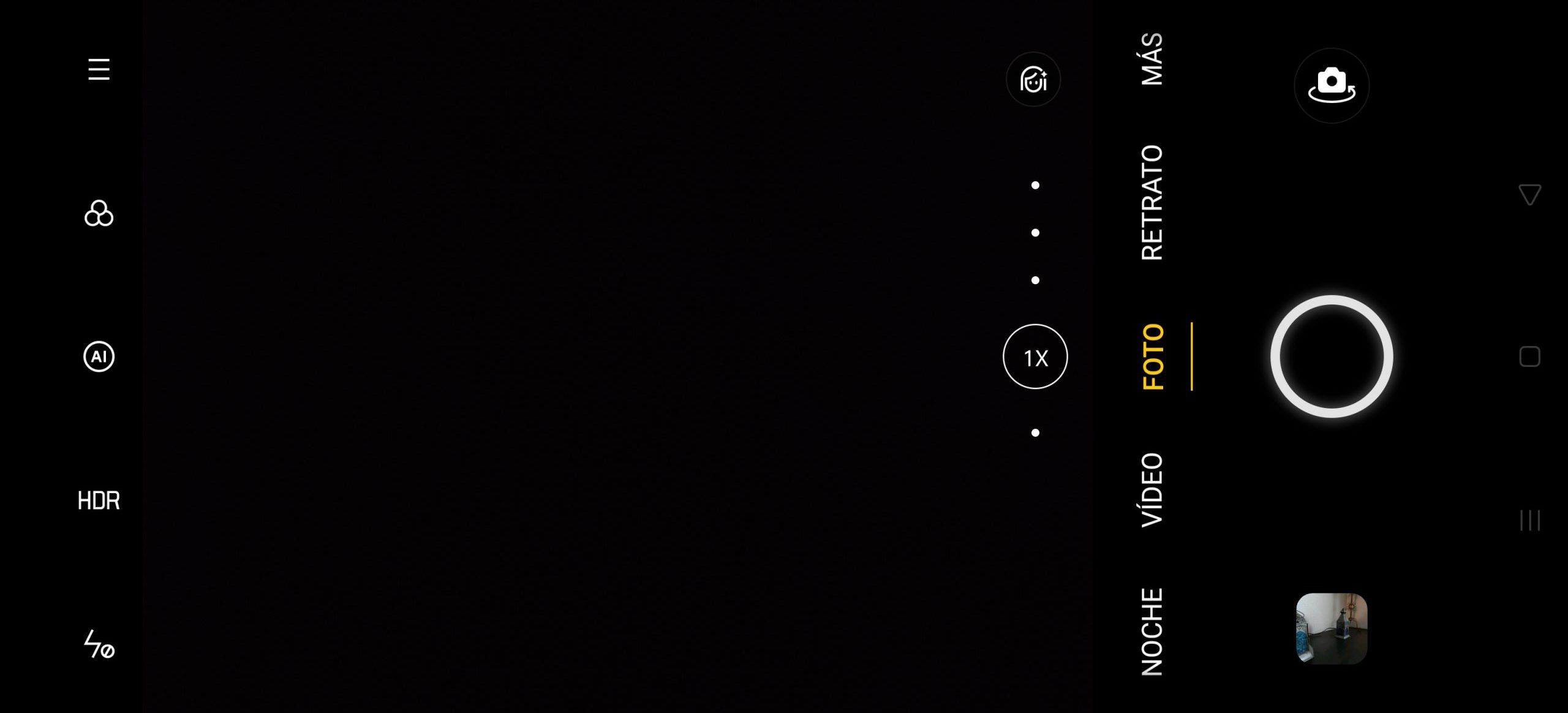 Interfaz de la aplicación cámara del OPPO Find X2 Pro