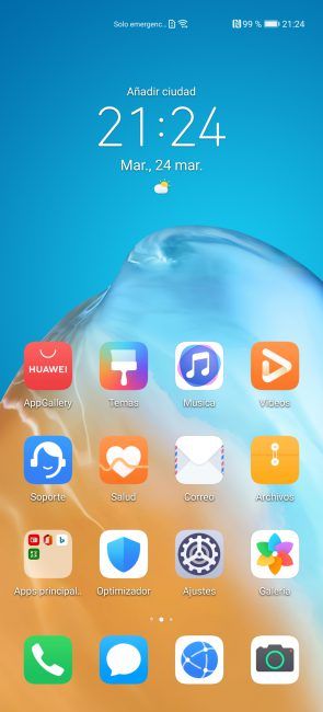 Escritorio del smartphone Huawei P40 Pro