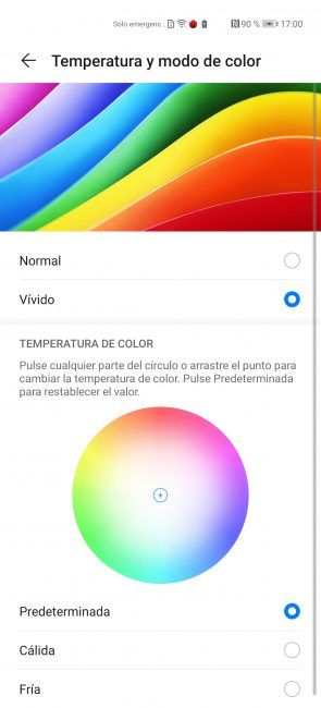 Modos color en el Huawei P40 Pro