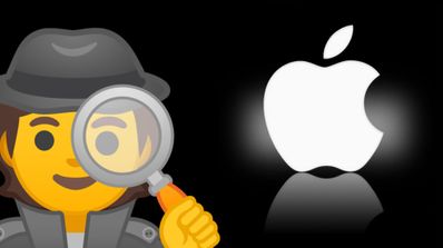 apple logo y detective
