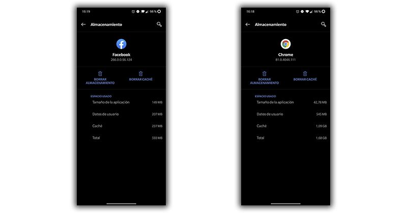 borrar cache apps liberar espacio
