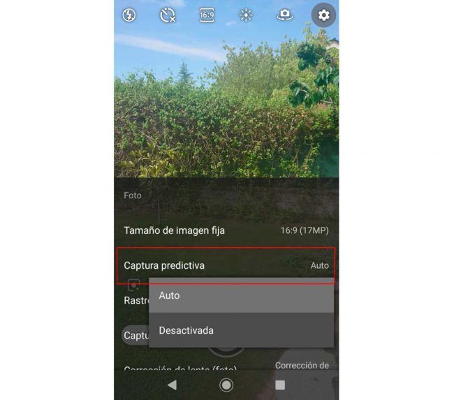 captura predictiva sony xperia