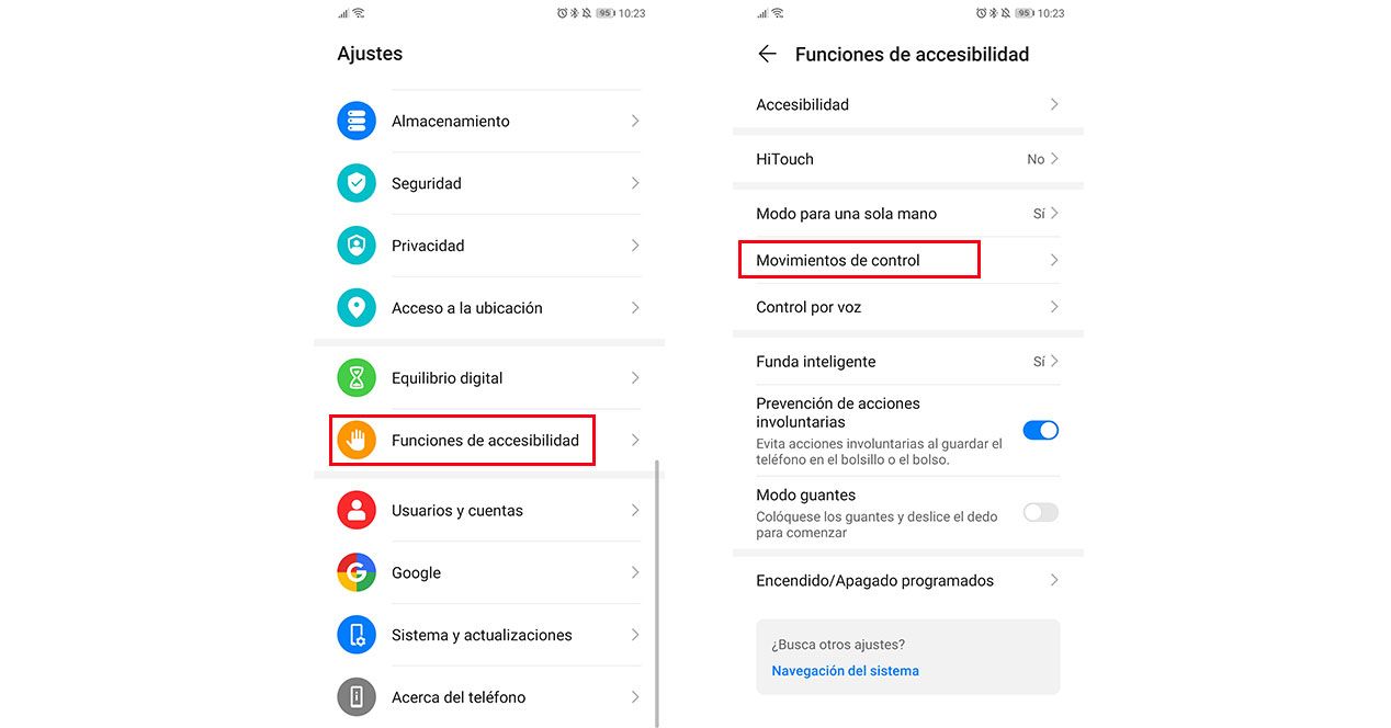 gestos huawei