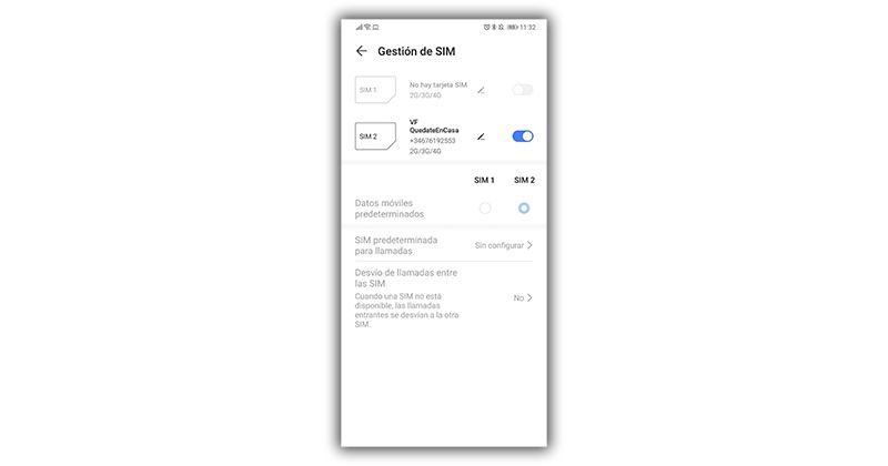 gestion tarjeta SIM Huawei