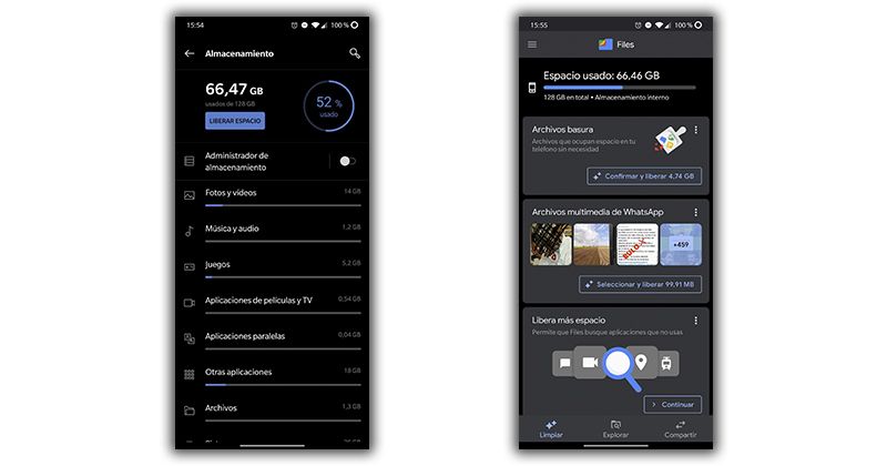 liberar almacenamiento moviles