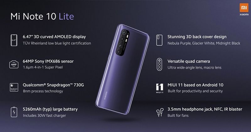 mi note 10 lite características