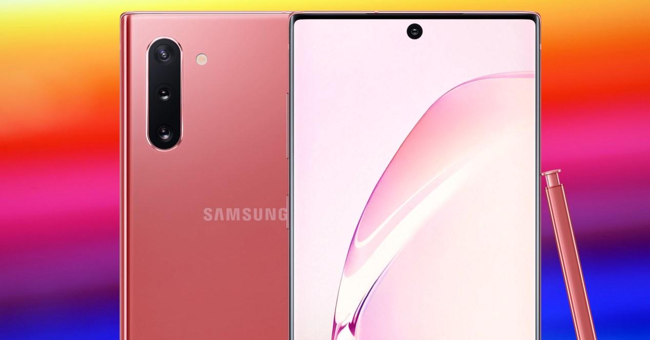 Samsung galaxy note 10 rosa fondo colores