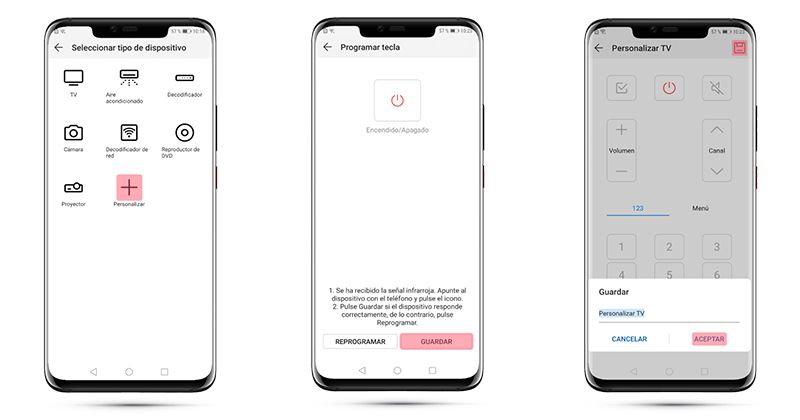 programar mando a distancia movil huawei