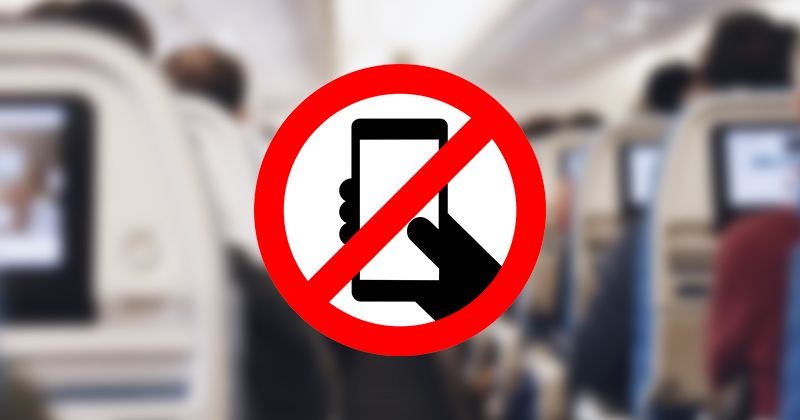 prohibido utilizar movil aviones