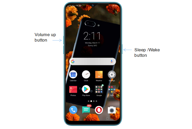 realme captura de pantalla larga
