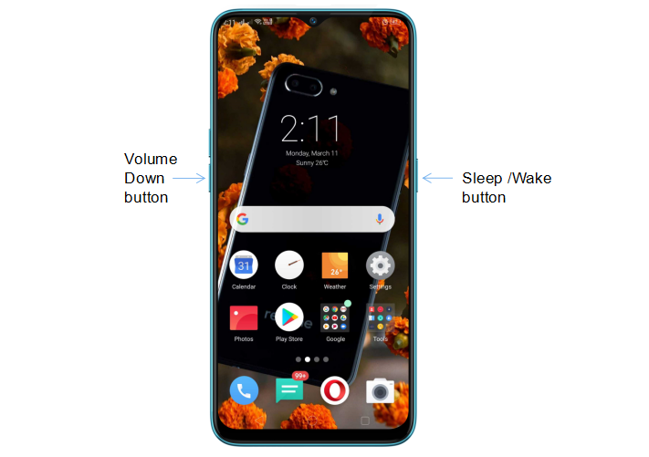 realme captura de pantalla