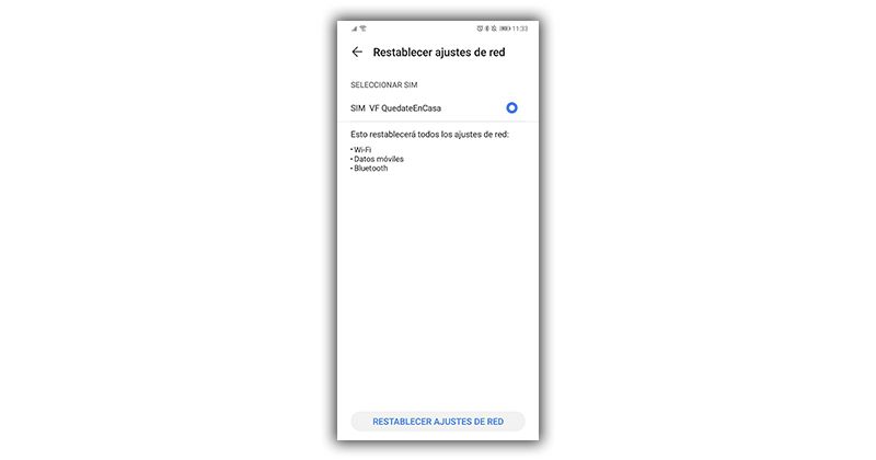 restablecer ajustes red huawei