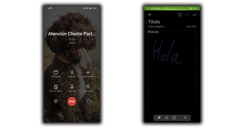 tomar notas moviles huawei en llamadas
