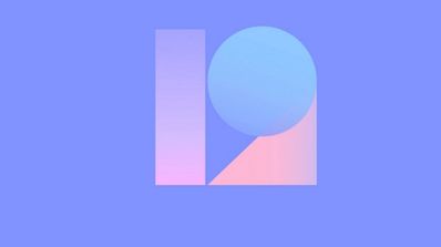 MIUI 12 logo y fondo morado