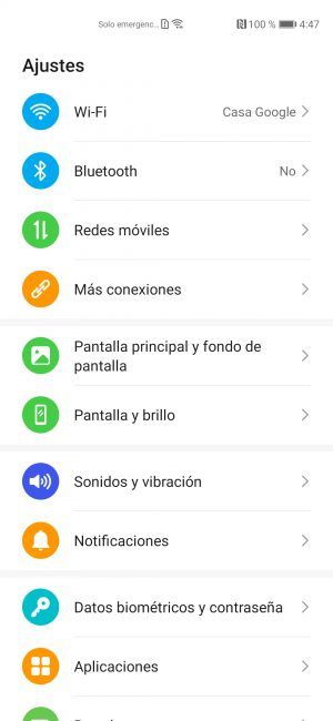 Ajustes del Huawei P40