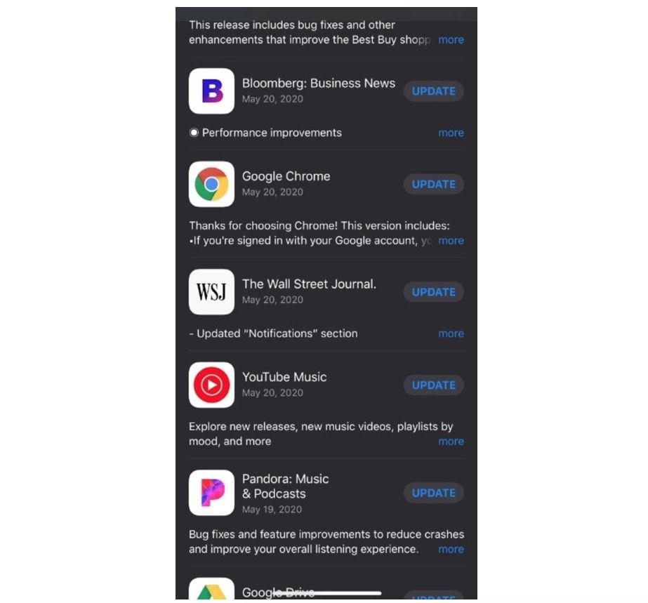 actualziaciones apps ios