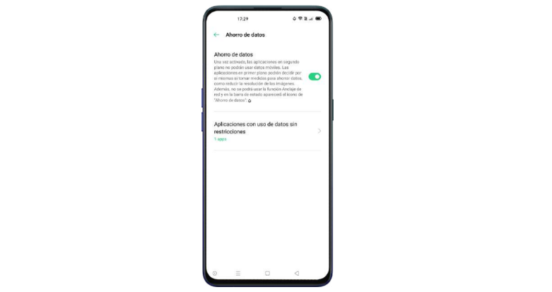 ahorro datos oppo