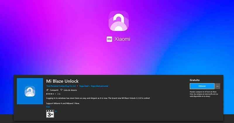 app desbloquear ordenador mi band