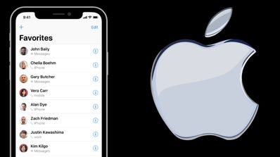 contactos favoritos iPhone y logo apple
