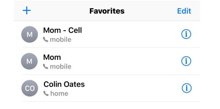 contactos favoritos iphone